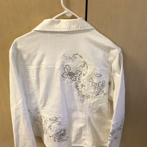 Two piece white Jean outfit